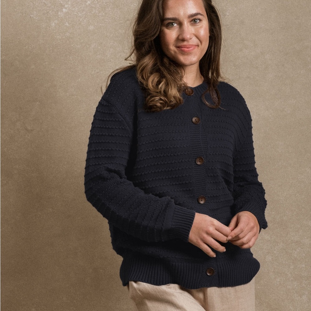 Cumberland Cardigan - Navy Button-Up Women Sweater
